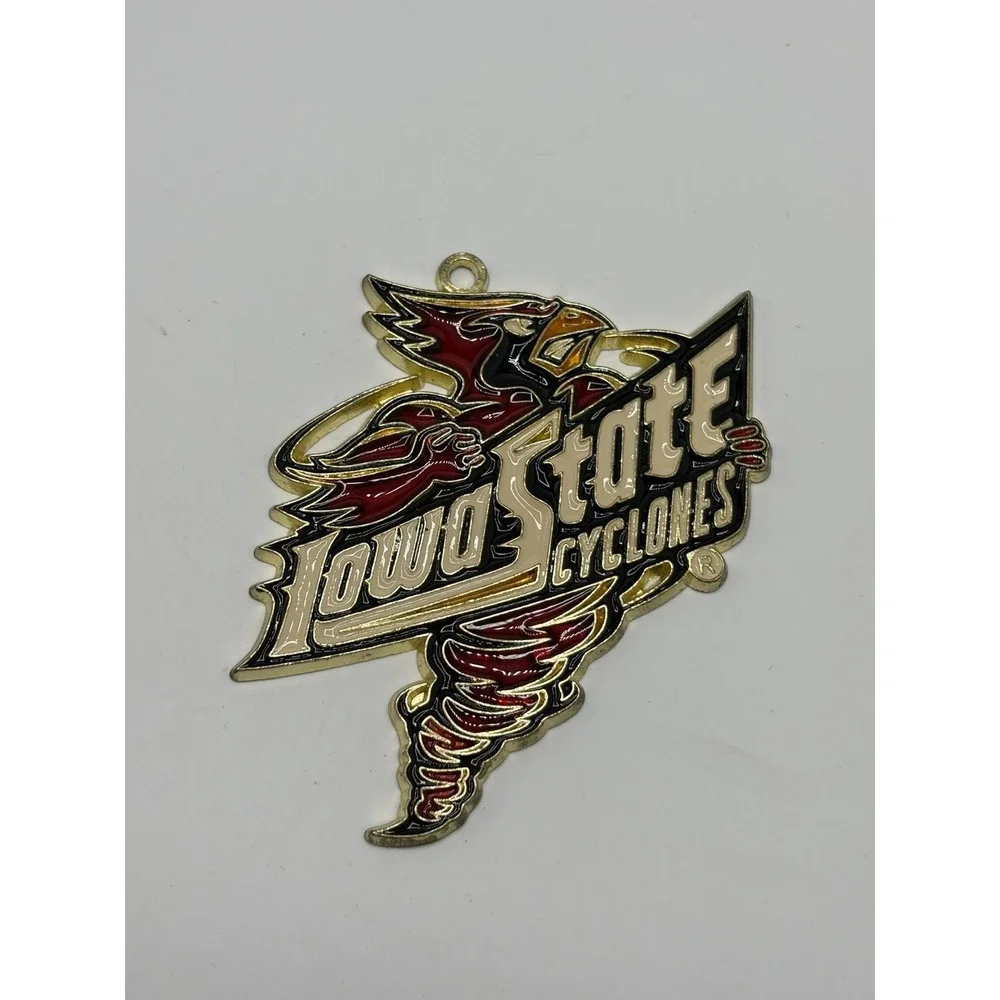 Iowa State Cyclones Cy Flat Metal Ornament Hanger Decal Red Gold 4